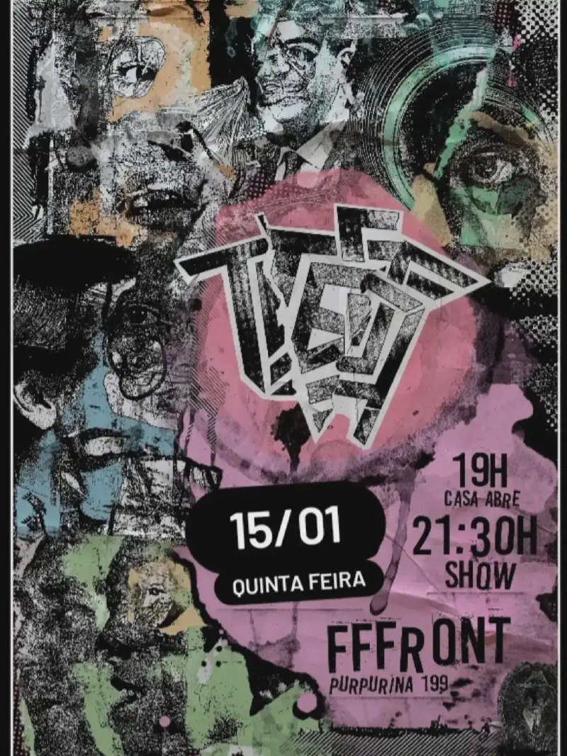 Test, primeiro show de 2026 no FFFront, em São Paulo. Flyer por Rael Brian