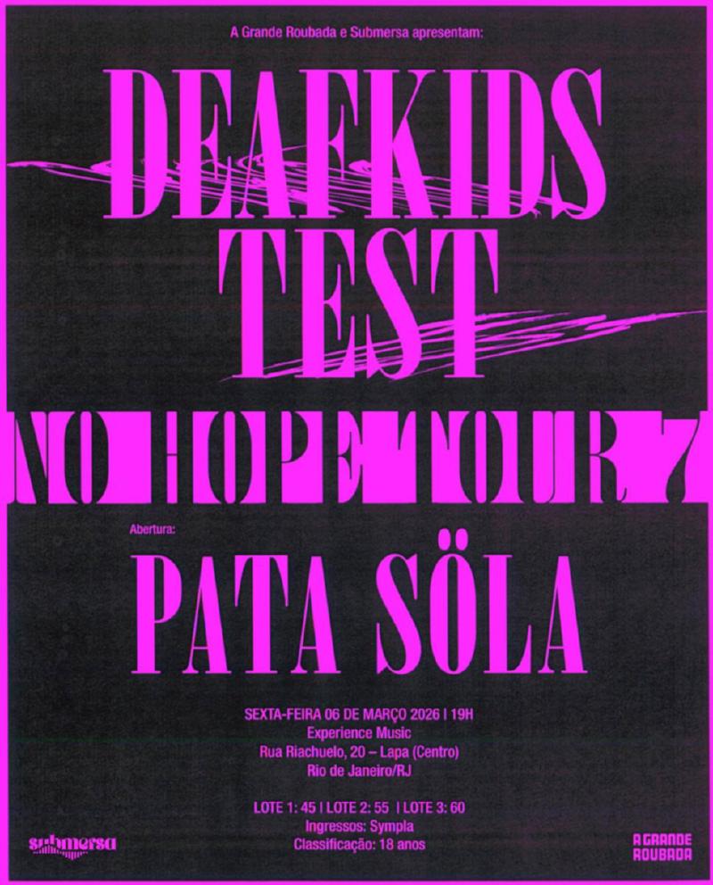 Flyer Test e Deafkids no Rio de Janeiro