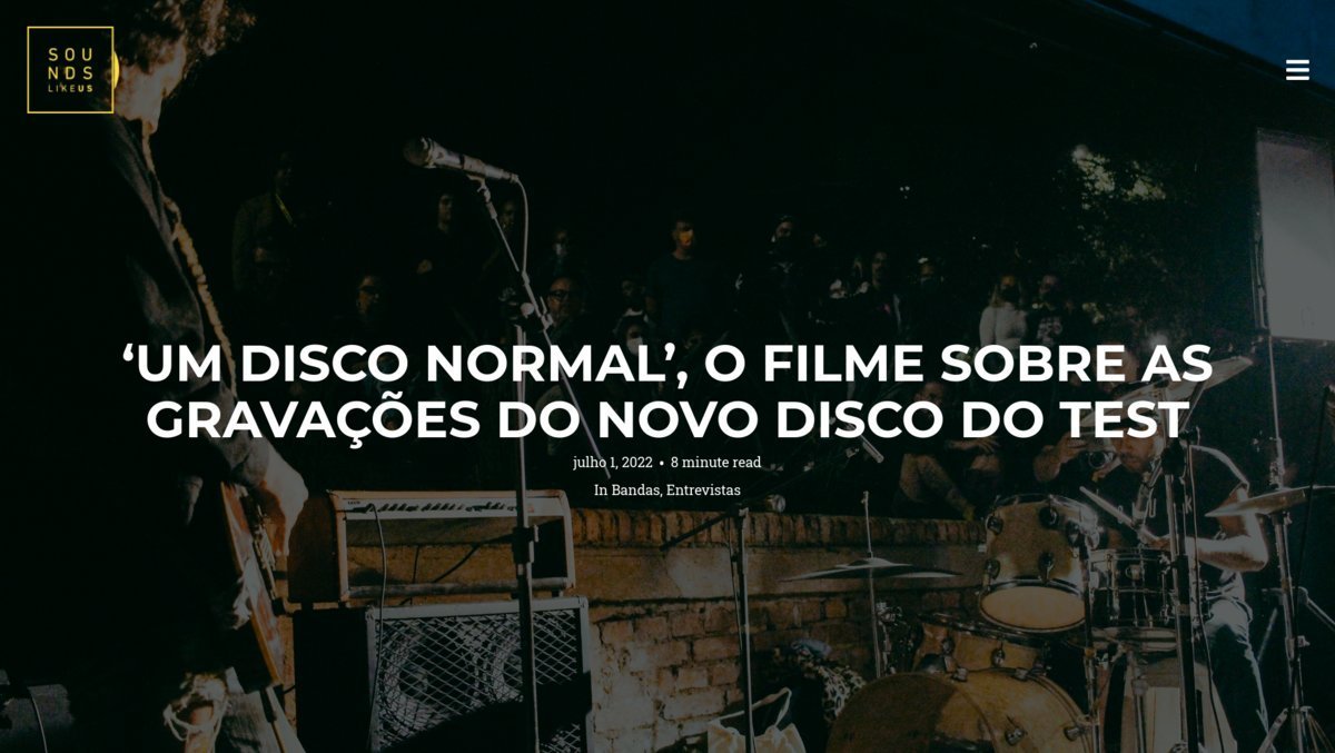 Entrevista Um Disco Normal no Sounds Like Us